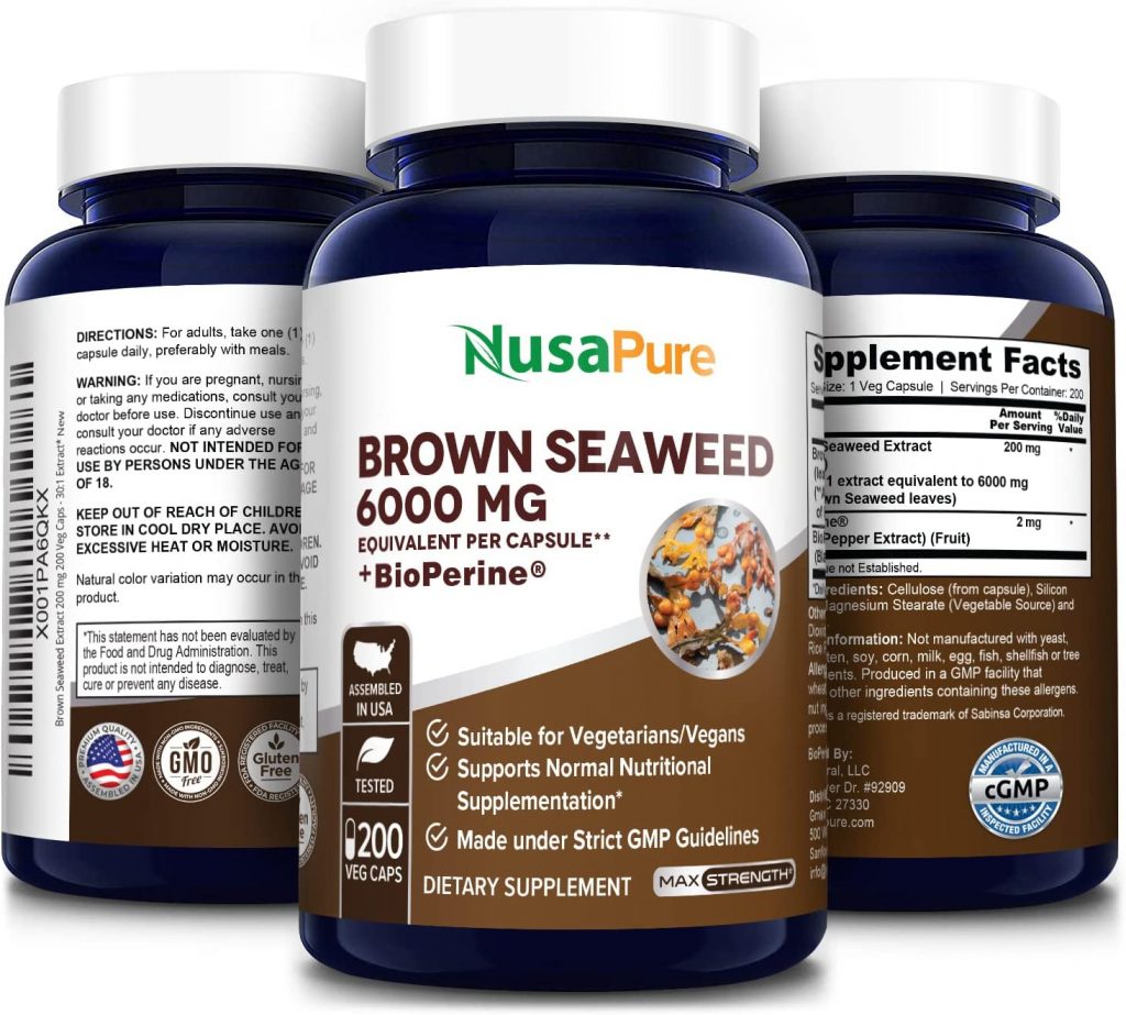 Tăng cường miễn dịch từ tảo nâu Brown Seaweed Extract 500 mg 200 viên