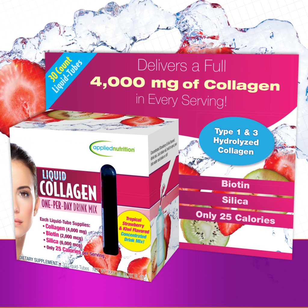 Nước uống đẹp da với Applied Nutrition Liquid Collagen Drink Mix 4000 mg 30 Tubes