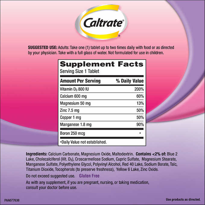 Hỗ trợ xương cứng cáp và khỏe mạnh với Caltrate 600 D3 Plus Minerals 320 Tablets