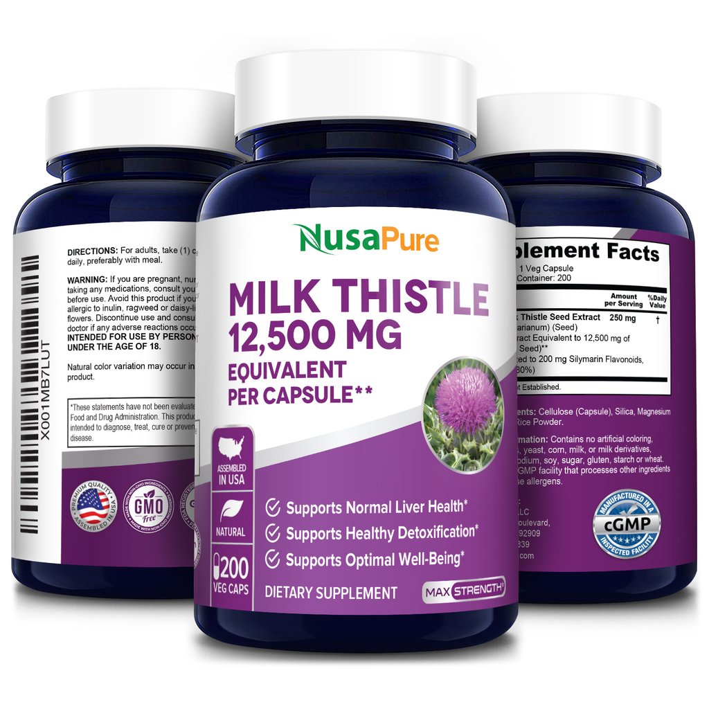 Milk Thistle Extract 12500 mg 200 Veggie Caps