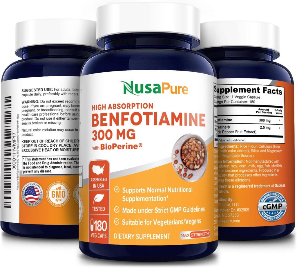 Hỗ trợ mức đường huyết khỏe mạnh với Benfotiamine 300 mg 180 Veg Caps