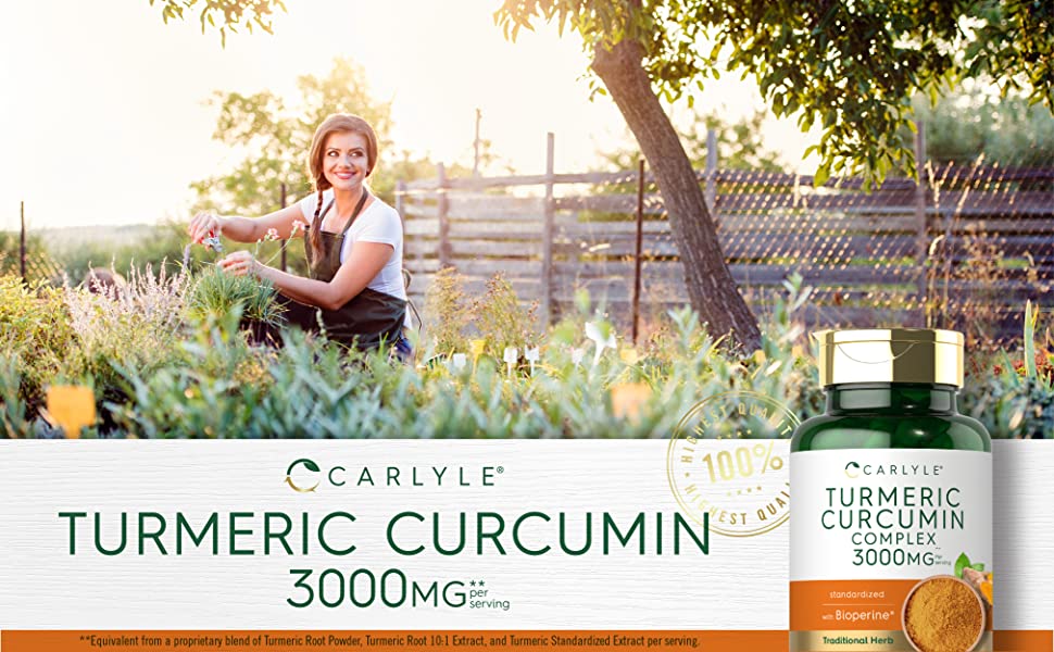 Giảm Đau và Hỗ trợ Khớp khỏe mạnh với Turmeric Curcumin 3000 mg 180 Capsules