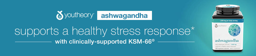 Hỗ trợ giảm căng thẳng với youtheory Ashwagandha 1000 mg 150 Capsules