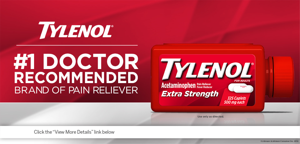 Thuốc giảm đau hạ sốt với Tylenol Extra Strength 325 Caplets