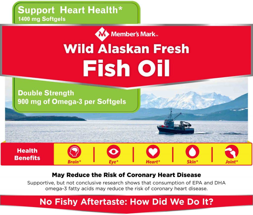 Hỗ trợ sức khỏe tim mạch với Member's Mark 900mg Triple Strength Omega-3 from Fish Oil 150 Softgels