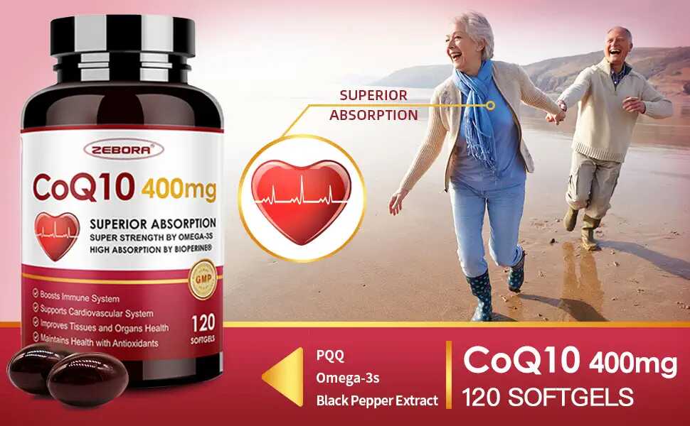 Hỗ trợ sức khỏe tim mạch với CoQ10 400mg with PQQ BioPerine & Omega-3 120 Softgels