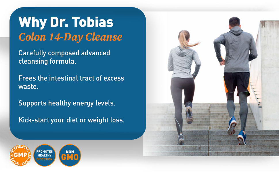 Hỗ trợ nhu động ruột khỏe mạnh và giải độc làm sạch ruột kết với Dr. Tobias Colon 14 Day Cleanse 28 Capsules