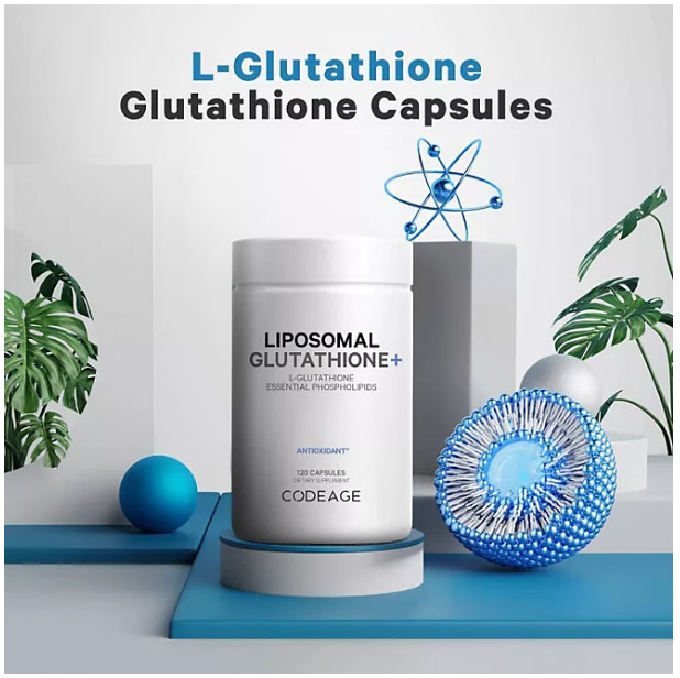 Hỗ trợ chống oxy hóa, miễn dịch, gan và giải độc với Codeage Liposomal Glutathione Essential Phospholipids Antioxidant 120 Capsules