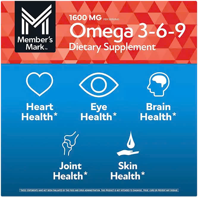 Viên uống bổ sung dầu cá Member’s Mark Omega 3-6-9 325 viên.