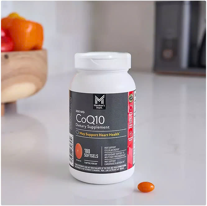 Viên uống hỗ trợ tim mạch và chống oxy hóa với Member's Mark CoQ10 200 mg 180 viên