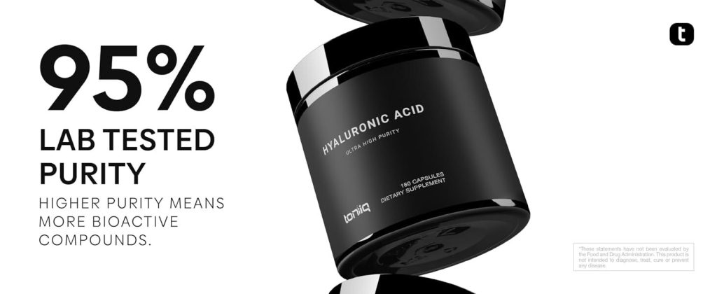 Hỗ trợ sức khỏe khớp và tăng độ đàn hồi cho da với Toniiq Hyaluronic Acid with Vitamin C 180 Capsules